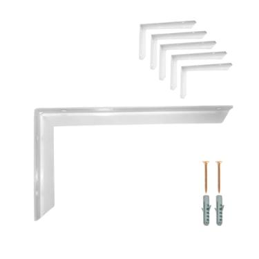 Imagem de Mão Francesa 15cm Master Leve Reforçada Parede Kit Instalação (Branco, 15)