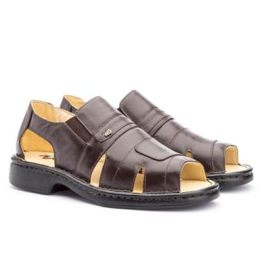 Imagem de Sandália Anti Stress Ortopédica Diabético Palmilha Gel (Cafe, BR, Adulto, Numérico, 44)