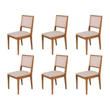 Imagem de Conjunto com 6 Cadeiras de Jantar Estofada Suellen em Madeira e Mdf Ce