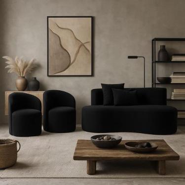 Imagem de Conjunto Decorativo 02 Poltronas + Sofá Curvo Orgânico Nature Gaia Sue