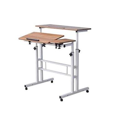 Imagem de P9IDEDFH Mesa de computador vertical, elevador móvel, mesa e mesa e mesa de computador portátil elegante para casa (cor: Preto) (D)