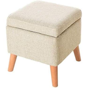 Imagem de Banqueta dobrável para os pés, banco de pés otomano, banco de sapatos de madeira maciça, caixa de armazenamento moderna, simplicidade, multifuncional, sala de estar, banquinho de sofá, banco de