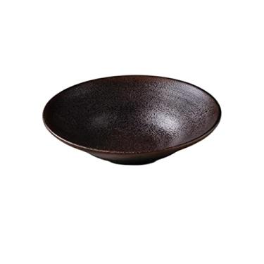 Imagem de URGDWEKJY Tigela de salada retrô tigela de sobremesa de cerâmica tigela de grão premium tigela de sopa de ramen tigela de arroz delicada tigela de frutas compatível com micro-ondas e lava-louças (A)