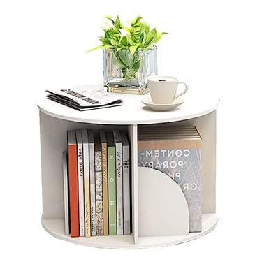 Imagem de AKALNNB Estante flexível para livros estante rotativa de 360° 1-6 camadas estante redonda branca prateleira pequena espaço para casa canto organizador perfeito