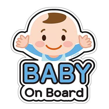 Imagem de Z-oneMart 2 PCs Baby On Board Sticker for Cars Warning Tape PVC Car Stickers, Little Baby Window Decals Baby On Board Sign Automobiles Decoration,Car Accessories Stickers(Basic Boy)