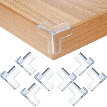 Imagem de Kit com 4 Protetor de Quina Transparente para Móveis Infantil Sem Cheiro Instalação Fácil Proteção para Bebês (Pequeno)