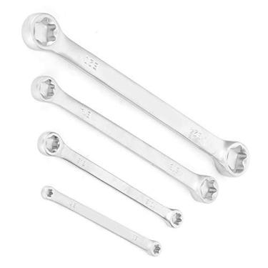 Imagem de ZJchao E Torx Conjunto, Conjunto de Extremidade de Caixa Dupla 4 Pçs Hex Pentalobe Chave Inglesa Torx Ferramenta de Reparo para Automotivo, Indústria, Uso Doméstico