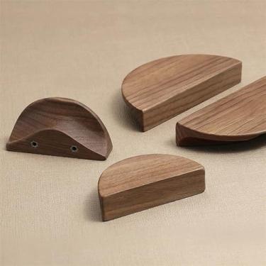 Imagem de CXYFQUUK Armário de cozinha e alça de armazenamento acessórios de cozinha armário guarda-roupa puxadores de móveis gavetas de quarto 2 peças (nogueira, distância do furo 32 mm)