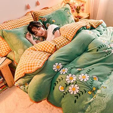 Imagem de Conjunto de capa de edredom de veludo com desenho animado, capa de colcha com zíper oculto, jogo de cama reversível ultra macio para quarto e king 220 x 240 cm (87 x 94 polegadas) (I Twin 150 x 200 cm