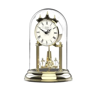 Imagem de WYUYIWH Relógio de pêndulo de metal relógio de sala de estar relógio de mesa relógio de mesa quarto estudo relógio ornamento relógio de mesa relógio despertador (cor: ouro)