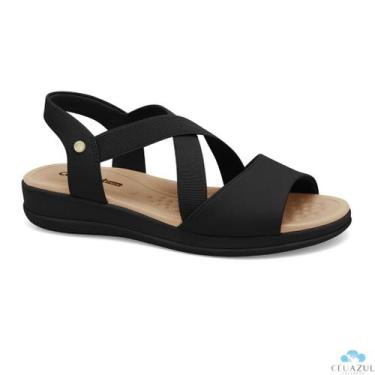 Imagem de Sandália Feminina Comfortflex Tiras Elásticas Palmilha Massageadora De