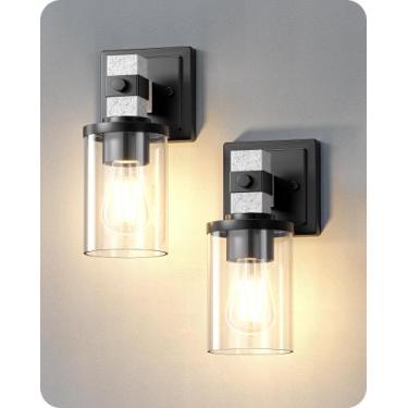 Imagem de Conjunto de 2 arandelas de parede EDISHINE industriais 120V 60W