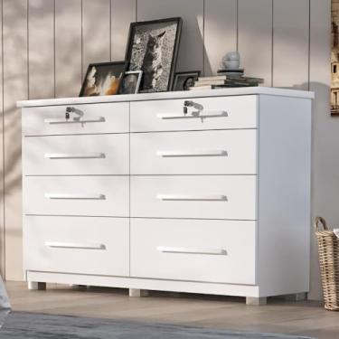 Imagem de Comoda Monza 8 Gav Com Pés Branco