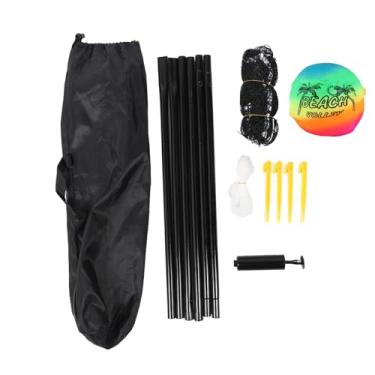Imagem de Conjunto de voleibol portátil profissional sistema completo de rede ao ar livre jogo de quintal com hastes de aço guia de cordas resistentes ao clima bolsa de transporte para amigos da família