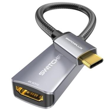 Imagem de SWITCHFLUX Adaptador USB C para HDMI (4K 60Hz), adaptador de cabo USB tipo C para HDMI [Thunderbolt 3/4/5 de alta velocidade], conversor compatível com iPhone 15/16, MacBook Pro/Air, iPad, Galaxy S24