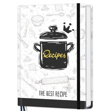 Imagem de LuBudingJoy Diário de receitas A5 - Livro de receitas em branco personalizável com 148 páginas de receitas (branco)