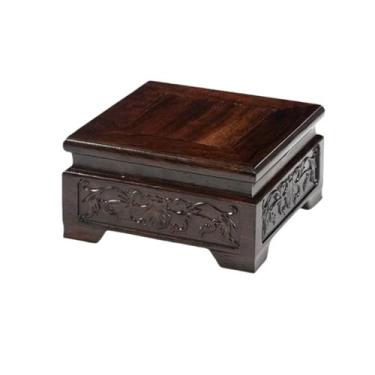 Imagem de suporte para bonsai Conjuntos de chá ébano, vaso, pedestal, queimador incenso madeira, suporte exposição bonsai