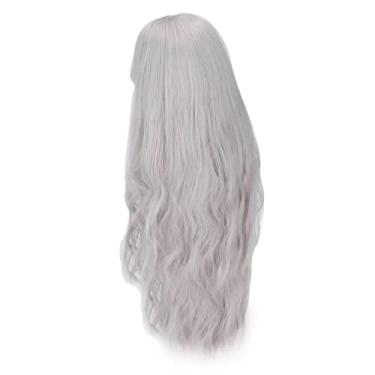 Imagem de Acouto Peruca de Cabelo de Boneca 1/3 Em Cinza Prateado Suave - Penteado Encaracolado Ondulado Bonecas de 21-24 Cm - Perfeitas e Projetos -, Fáceis de Usar Com Franja Presente Ideal para Amantes e Colecionadores