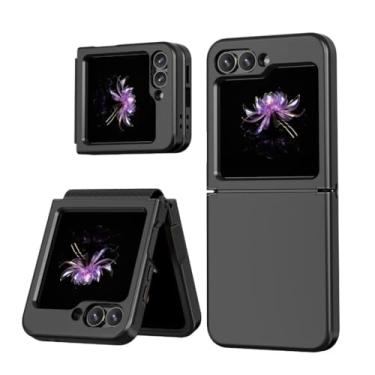 Imagem de Capa para Galaxy Z Flip 6 com proteção de dobradiça, plástico rígido antiderrapante + TPU macio, capa protetora à prova de choque (para Galaxy Z Flip 6/preto)