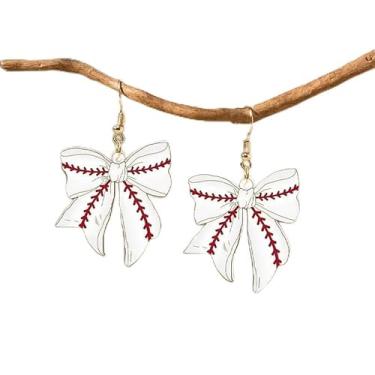 Imagem de Brincos de futebol para mulheres, jogos esportivos, laço de rúgbi, brincos pendentes de acrílico, brincos modernos para mulheres, onesize, Acrílico, Zircônia cúbica sintética