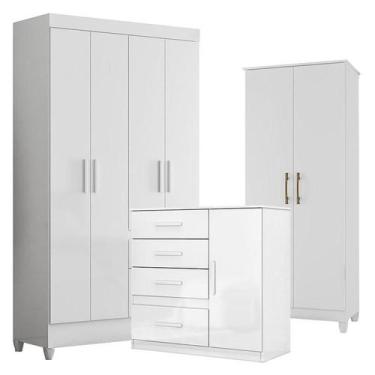 Imagem de Guarda Roupa Infantil Madri com Cômoda Vênus e Armário Multiuso Jade B