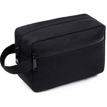 Imagem de Bolsa de Higiene Pessoal de Viagem para Mulheres e Homens, Bolsa de Barbear Resistente à Água para Acessórios de Higiene Pessoal, Sacos de Armazenamento Dobráveis com Divisor e Alça para Cosméticos