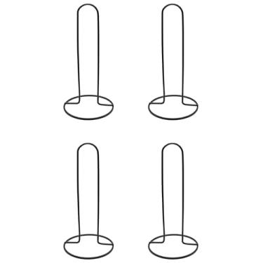 Imagem de HAJXZH 4 peças de suportes de cones de treinamento de futebol americano prateleira de discos de metal preto suporte de cone de futebol para armazenar cones de disco de futebol
