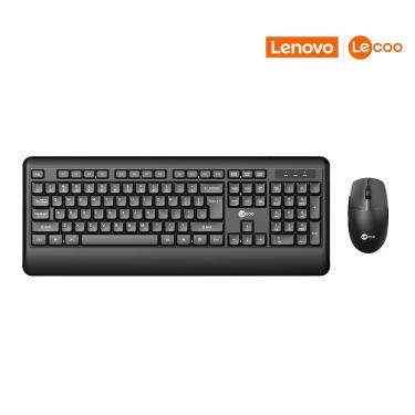 Imagem de Kit Teclado E Mouse Sem Fio Preto - Lecoo - Modelo Kw202