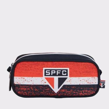 Imagem de Estojo São Paulo Duplo Tricolor Preto - Xeryus