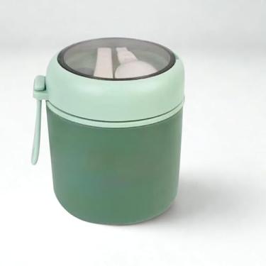 Imagem de Pote/Marmita/Sopeira/Lancheira, Térmico, Com Colher Para Alimentos/Papinhas/Sopas ou Frutas, Em Aço Inox 530ml (Verde)