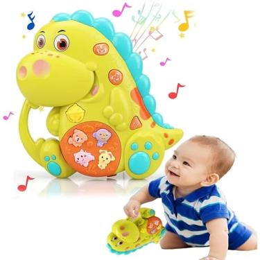 Imagem de Teclado Piano Musical Infantil Bebê Dinossauro – Brinquedo Educativo com 7 Sons, 3 Modos, 8 Teclas e Cores Vibrantes