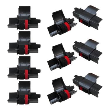 Imagem de Pacote com 10 fitas de tinta para calculadora profissional para Casio HR-100TM HR-150TM HR-170RC, substitua para IR-40T CP13 MP-12D PR42, preto/vermelho
