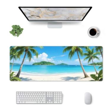 Imagem de CANFLASHION Tapete de mesa, tapete de mesa de escritório 80 cm x 29 cm, tapete de mouse grande para jogos, durável e estendido, mouse pad grande e grosso à prova d'água, base de borracha