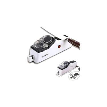 Imagem de Afiador Elétrico Profissional para Facas e Tesouras, Bivolt, USB, 15W, Preto e Branco, 23,5 x 6,5 x 9 cm, com Motor e Rebolos Reserva
