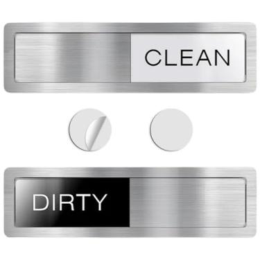 Imagem de Placa de status de lava-louças com opção adesiva, ímã limpo e sujo para cozinha, design simples para organizar tarefas, ajudante sem bagunça para famílias