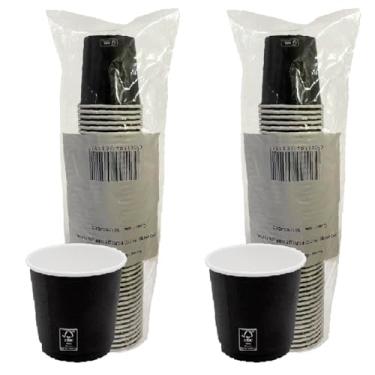 Imagem de Copo de Papel 200ml Preto Biodegradável Térmico 500 Unidades