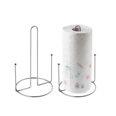 Imagem de Porta Rolo de Papel Toalha Inox Cromado | Suporte para Papel Toalha, Papel Alumínio, Filme Plástico – Base Estável para Cozinha, Banheiro, Balcão - LAUZANE SHOP