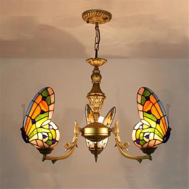 Imagem de Lustre contemporâneo de luxo com borboletas, LED, estilo americano criativo, para sala de estar, restaurante, quarto, casa de campo, hotel, café, bar, karaokê, clube. Luminária pendente de v