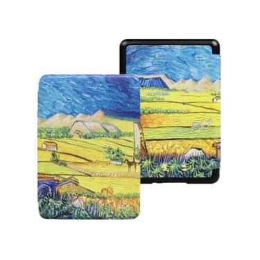Imagem de Akacy Capa com padrão pintado para Kindle Paperwhite de 6,0 polegadas 10ª geração lançada em 2018 (Modelo: PQ94WIF) Capa protetora de couro PU com função auto despertar/hibernar/à prova d'água (27)