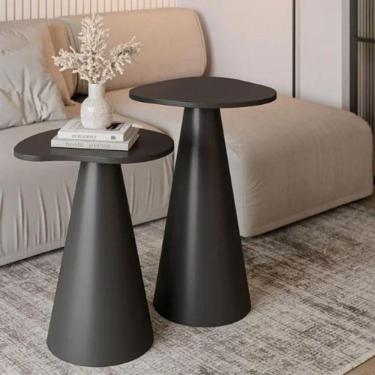 Imagem de Conjunto De Duas Mesas Laterais Orgânica ébano