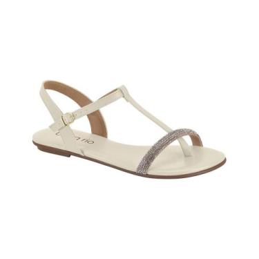 Imagem de Sandália Rasteira Casual Beira Rio Feminina Tira Brilho Tamanho:38Cor: