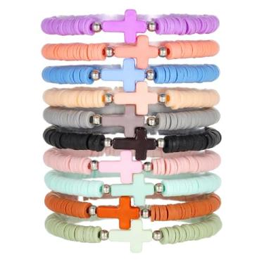 Imagem de Pulseiras Cruzadas da Amizade para Mulheres e Homens Artesanais Ajustável Corda de Nylon Trançada Cristã Pulseiras Combinando, Medium, Latão, Sem Pedra Preciosa