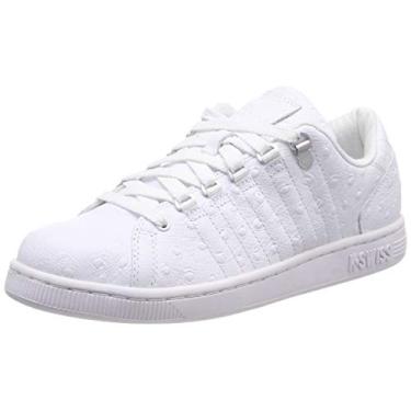 Imagem de K-SWISS Lozan III P Tênis masculino moderno, Branco clássico/cinza neutro/azul colonial, 39