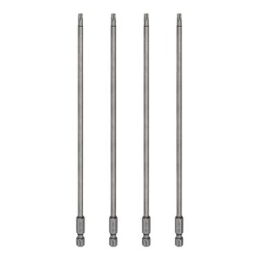 Imagem de HARFINGTON 4 peças T20 Torx cabeça chave de fenda 1/10.2 cm haste sextavada 7,87" (200 mm) de comprimento magnético sem furo ponta à prova de adulteração 6 pontos estrela chave de fenda S2 chaves de