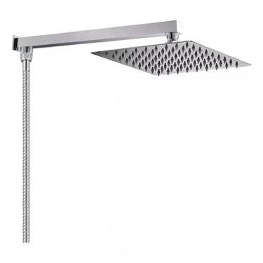 Imagem de Chuveiro Ducha Slin Quadrada C/Chuveirinho Luxo E Desviador Kit completo (Chuveiro Cinza)