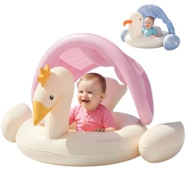 Imagem de Boia Inflável Com Toldo Infantil Segura E Confortável Bebê (Cisne)