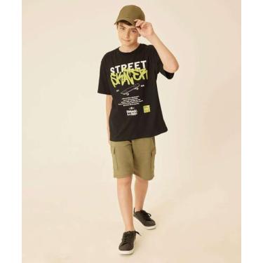 Imagem de Bermuda Juvenil Moletom Bolso Cargo MR Tam 10 a 16-05333, 12, Verde