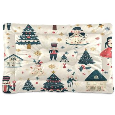 Imagem de Blueangle Cama para cachorro de Natal com personagens quebra-nozes ultramacia para cães pequenos, cama retangular confortável para animais de estimação, 61 x 45 cm (839)