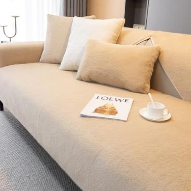 Imagem de Capas de sofá para sofá em forma de L, capas de sofá para sofá de 30 a 3 e 4 cm, resistente a peles, super macias, cáqui, 110 x 110