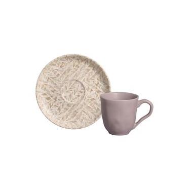 Imagem de Conjunto com 6 Xícaras de Café com Pires Bio Stoneware Luar 120ml